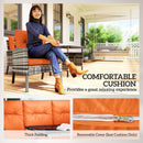 Outsunny 6 Pieces Rattan Garden Furniture Sofa Set with Cushions, Orange