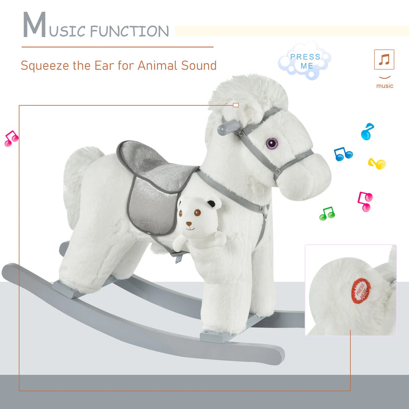 HOMCOM Children's Rocking Horse - White