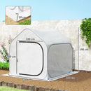 Outsunny Mini Pop Up Greenhouse W/ Reinforced PE Cover, Zipper Door, White