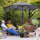 Outsunny 2.6M Garden Parasol Umbrella with Aluminium Pole, Tilt, Crank