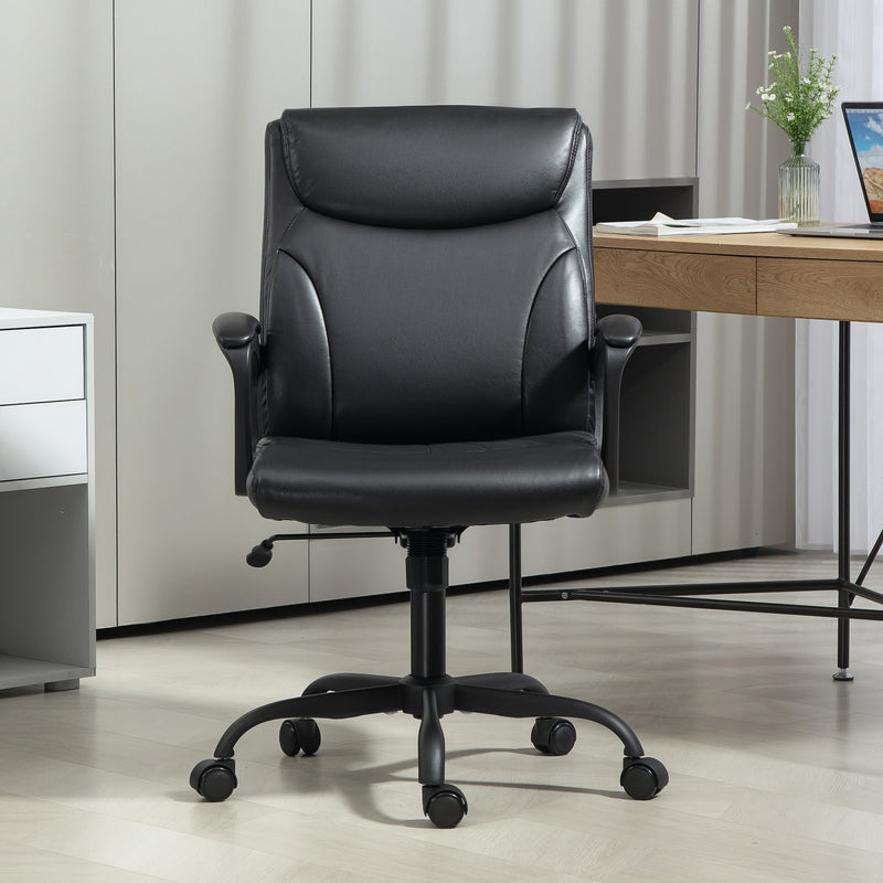 HOMCOM Faux Leather Desk Chair with Tilt Function for Home Office