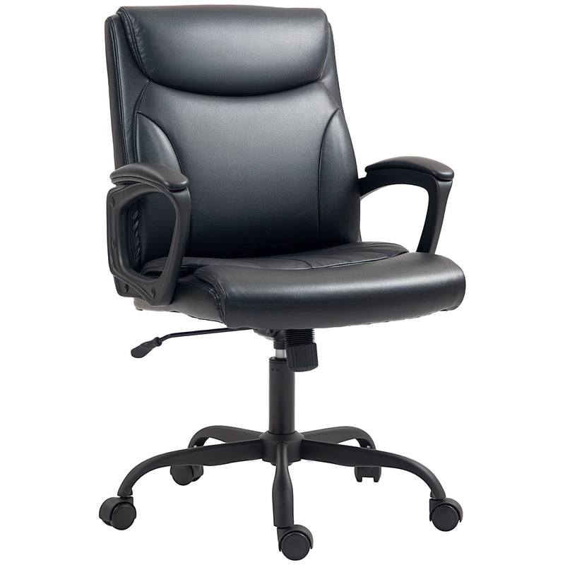 HOMCOM Faux Leather Desk Chair with Tilt Function for Home Office