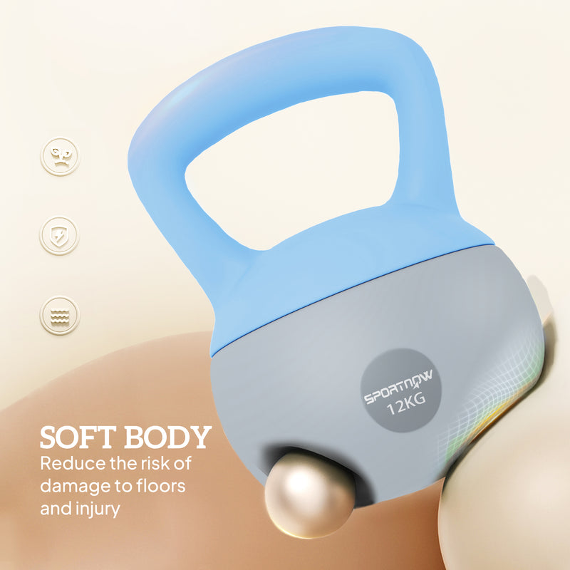 SPORTNOW 12KG Kettlebell with Soft Body and Non-Slip Handle