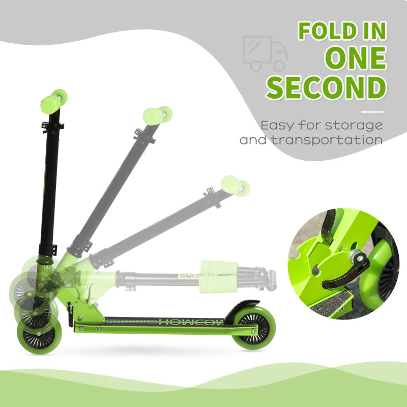 HOMCOM Scooter for Kids  age 3-8 years - Green