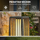 Outsunny Solar Rattan Floor Lamp Auto On/Off Garden Lantern, Dark Grey