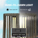 Outsunny Solar Rattan Floor Lamp Auto On/Off Garden Lantern, Dark Grey