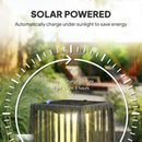 Outsunny Solar Rattan Floor Lamp Auto On/Off Garden Lantern, Dark Grey