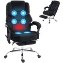 HOMCOM Massage Office Chair With Heat, 135° Reclining Desk Chair, Black