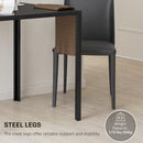 HOMCOM Modern Square Dining Table with Tempered Glass Top Metal Legs
