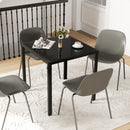 HOMCOM Modern Square Dining Table with Tempered Glass Top Metal Legs