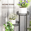 Outsunny 4 Tiered Plant Pot Stand, Metal Plant Shelf For Living Room