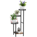 Outsunny 4 Tiered Plant Pot Stand, Metal Plant Shelf For Living Room