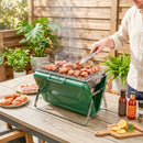 Outsunny Charcoal BBQ Grill Portable with Tilting Grate Dark Green