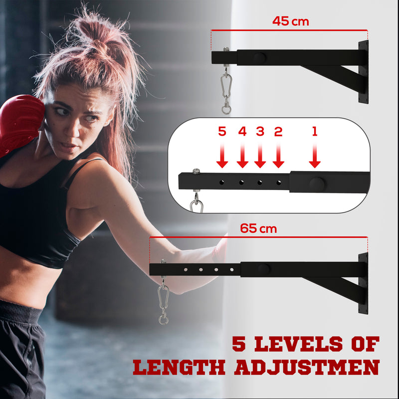 SPORTNOW 5-Length Adjustable Punch Bag Bracket for Boxing, Punching Training
