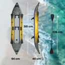 Outsunny 2.5' Inflatable Kayak 2-person Sit on Canoe with Paddles Grey