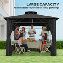 Outsunny 3 x 3 m Garden Gazebo, Outdoor Gazebo Canopy Shelter