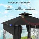 Outsunny 3 x 3 m Garden Gazebo, Outdoor Gazebo Canopy Shelter