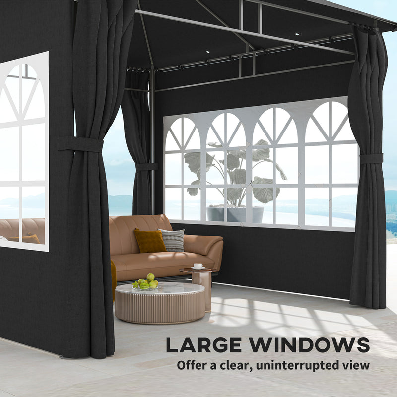 Outsunny 3 x 3 m Garden Gazebo, Outdoor Gazebo Canopy Shelter