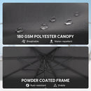 Outsunny 2.7 m Garden Parasol Umbrella with Cross Base, Sandbag, Black