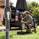 Outsunny 2.7 m Garden Parasol Umbrella with Cross Base, Sandbag, Black