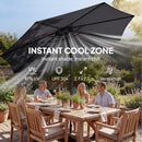 Outsunny 2.7 m Garden Parasol Umbrella with Cross Base, Sandbag, Black
