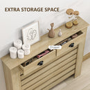 HOMCOM Radiator Cover With Drawer, Horizontal Slat, 111cm, Oak