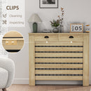 HOMCOM Radiator Cover With Drawer, Horizontal Slat, 111cm, Oak