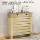HOMCOM Radiator Cover With Drawer, Horizontal Slat, 111cm, Oak