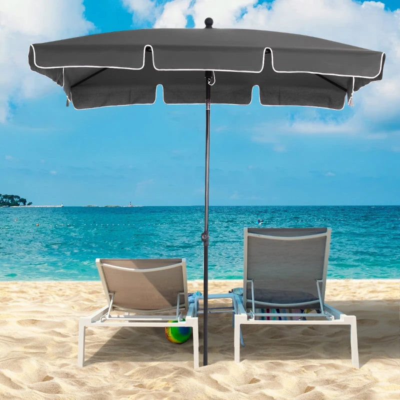 Outsunny Tilt Parasol 2m x 1/3m - Grey