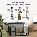PawHut Whelping Box W/ Washable Whelping Pad, Wind-Resistant Cloth, Black