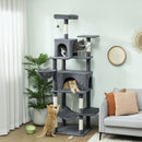PawHut Cat Tree, 202cm Cat Tower With 2 Condos, 2 Hammocks, 2 Perches