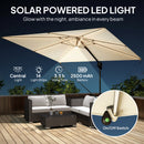 Outsunny 3 X 3 M Garden Cantilever Parasol W/ Light, Cover, Wind Protection