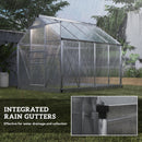 Outsunny Walk-In Polycarbonate Greenhouse Plant Grow Galvanied Aluminium