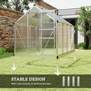 Outsunny Walk-In Polycarbonate Greenhouse Plant Grow Galvanied Aluminium
