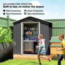 Outsunny 6.5x3.5ft Metal Garden Shed for Garden, Dark Grey