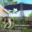 Outsunny 3(m) Garden Umbrella Outdoor Sunshade Canopy W/ Tilt & Crank Navy