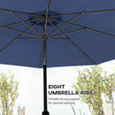 Outsunny 3(m) Garden Umbrella Outdoor Sunshade Canopy W/ Tilt & Crank Navy