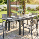 Outsunny Extending Garden Table For 4-8, Aluminium Outdoor Table, Dark Grey