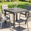 Outsunny Extending Garden Table For 4-8, Aluminium Outdoor Table, Dark Grey