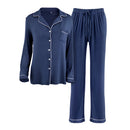 Long Sleeve Camp Collar Loungewear Set