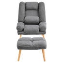 Livingandhome Lounge Recliner Armchair with Footstool