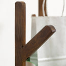 Livingandhome Wooden Coat Rack Stand with 3 Shelves for Entryway