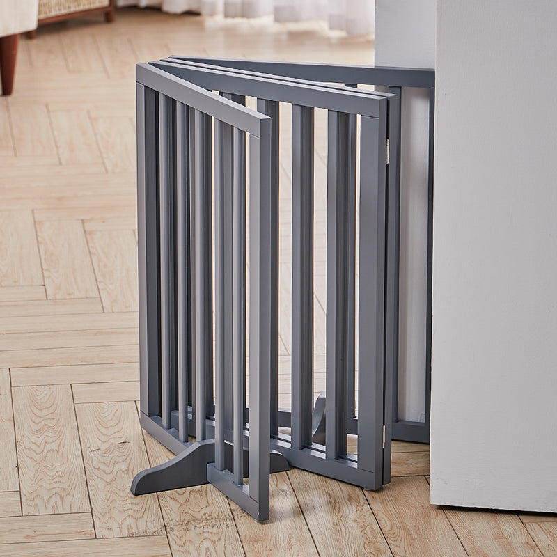 Kidkid 4 Panel Wooden Foldable Freestanding Pet Gate