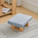 Livingandhome Compact Linen Footrest with Wooden Frame