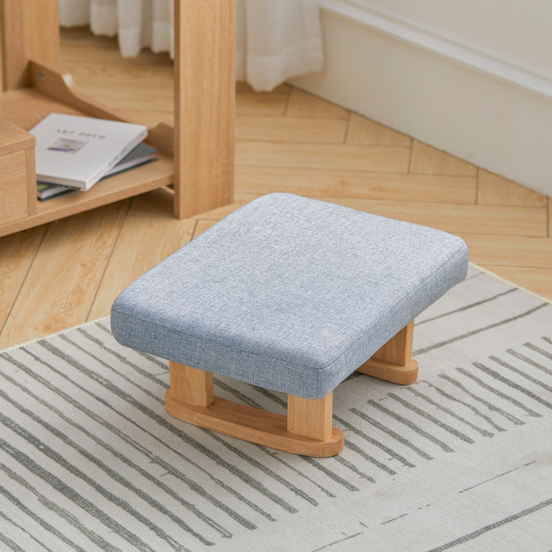 Livingandhome Compact Linen Footrest with Wooden Frame