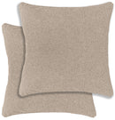 Enhanced Living Austin/Dallas Textured Pair of Natural Cushion Covers - 43x43cm - Cases Only