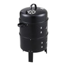 3-In-1 Portable Outdoor Charcoal BBQ Grill Smoker
