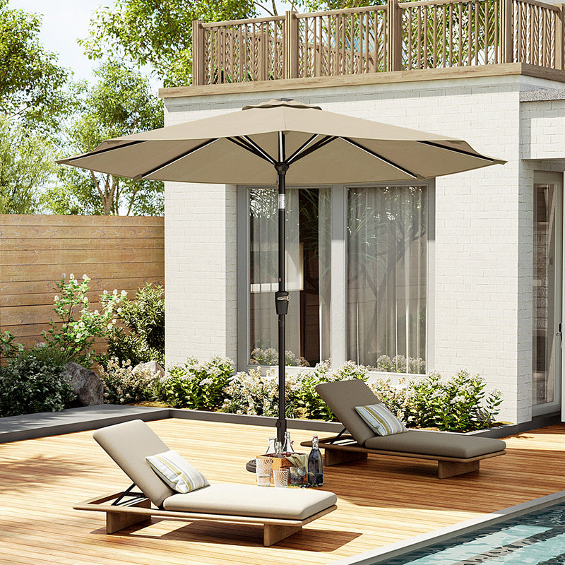 Garden Sanctuary Large Solar Powered LED Patio Umbrella for Outdoor Garden Patio without Base