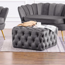 Livingandhome Vintage Square Velvet Buttoned Footrest