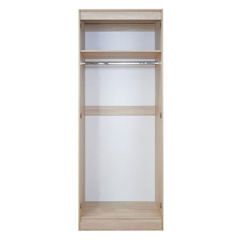 Paris Ready Assembled Wardrobe with 2 Doors  - White Gloss & White